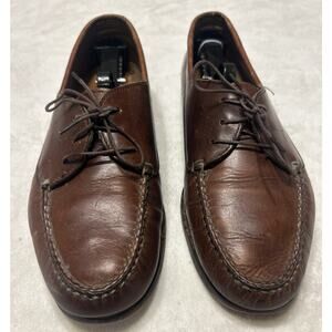 Orvis Shoes Mens Size 10.5 D Saddle Brown Leather Moc Toe Oxford 5612 Vintage